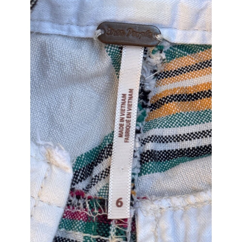Free People Marlowe Yard Dye Trousers Womens 6 Plaid Seersucker‎ - Picture 6 of 9